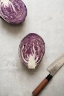 A halved red cabbage (seen from above) — Stock Photo