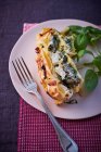 Spinat-Lasagne mit Feta — Stockfoto