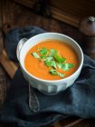 Суп из гороха и томатных сливок (Италия)) — стоковое фото