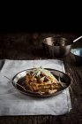 Lasagne mit Champignons und Sahne — Stockfoto