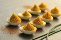 Deviled eggs close-up view — Stock Photo