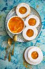 Galletas de mermelada de naranja con azúcar en polvo - foto de stock