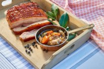 Pickled pork belly from the oven — Stock Photo