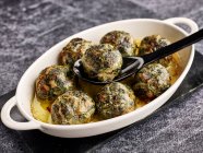 Baked chard dumplings close-up view — Stock Photo
