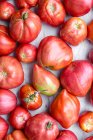 Червоні та білі помідори на лічильнику — стокове фото