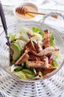 Grilled chicken breast and avocado salad — Stock Photo