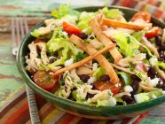 Tortilla salad with chicken and tomatoes — Stock Photo