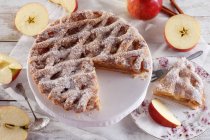 Apple cake with icing sugar — Stock Photo