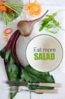 Um cartaz de alimentação saudável - Comer mais salada — Fotografia de Stock