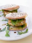 Tofu burgers with emmental and herbs — Stock Photo