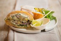 Vegetariano Sandwich close-up vista — Fotografia de Stock