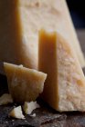 Pieces of Parmesan cheese, close up shot — Stock Photo