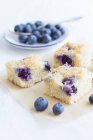 Blueberry buttermilk tray bake cake with coconut — Stock Photo