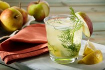 Apple spritzer with fennel and lemon — Stock Photo