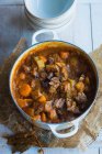 Beef goulash with potatoes and carrots — Stock Photo