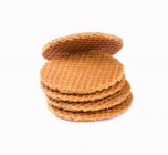A stack of honey waffles — Stock Photo