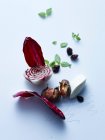 Ingredientes para ravioli de castanha com cerejas azedas secas — Fotografia de Stock