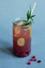 Pomegranate and lemon switchel with ginger and rosemary — Stock Photo