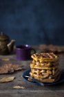 Pumpkin waffles with maple syrup — Stock Photo