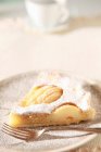 A piece of pear crostata with almonds — Stock Photo