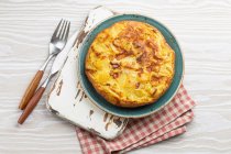 Homemade Spanish tortilla - omelette with potatoes — Stock Photo