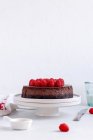 Baileys cheesecake with raspberries — Stock Photo