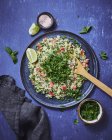 Lebanese Tabbouleh close-up view — Stock Photo