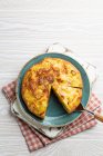 Hausgemachte spanische Tortilla - Omelette mit Kartoffeln — Stockfoto