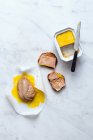Foie gras vista de cerca - foto de stock