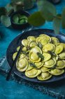 Mint and potato ravioli with sage — Stock Photo