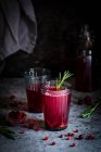 Cranberry drink with rosemary — Stock Photo