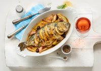 Bream in a baking dish — Stock Photo