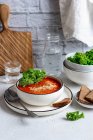 Tomato soup with kale — Stock Photo