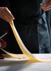 Making pasta dough, closeup — Stock Photo