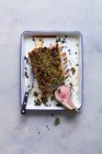 Rack of lamb with herb crust — Stock Photo