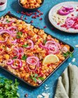 Cauliflower, chickpea and rice tray — Stock Photo