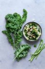 Kale cabbage salad close-up view — Stock Photo