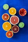 Halves of different citrus fruits — Stock Photo