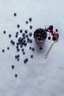 Blueberry jam close-up view — Stock Photo