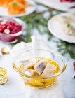 Herring with onion for Christmas — Stock Photo
