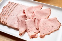 Sliced liver loaf on a plate — Stock Photo