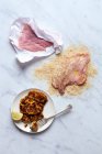 Milanese veal cutlet close-up view — Stock Photo