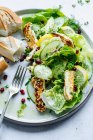 Halloumi salad withlettuce and cucumber — Stock Photo