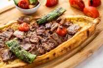 Turkish doner pide close-up view — Stock Photo
