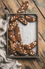 Chocolate escuro e sal marinho Biscotti com amêndoas — Fotografia de Stock