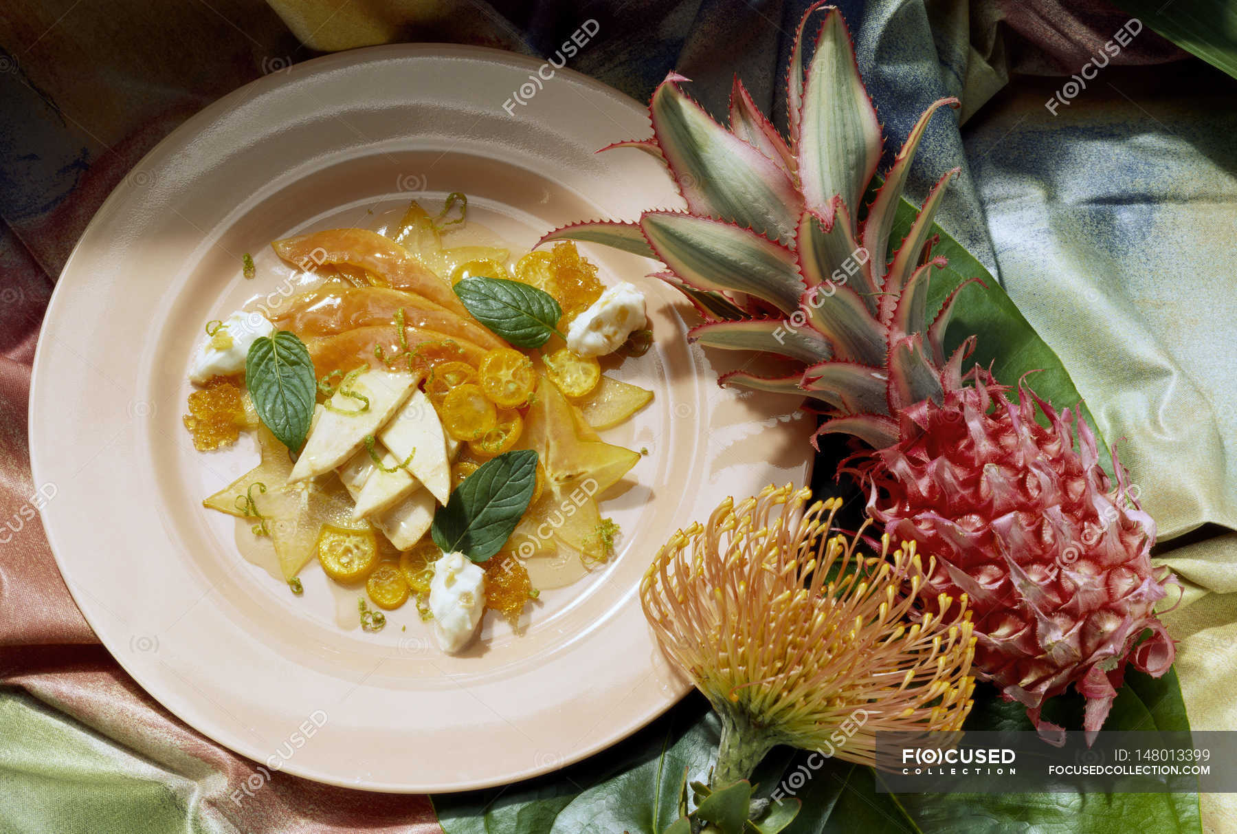 Exotic Fruits in Champagne Aspic — view, gorgeous - Stock Photo ...