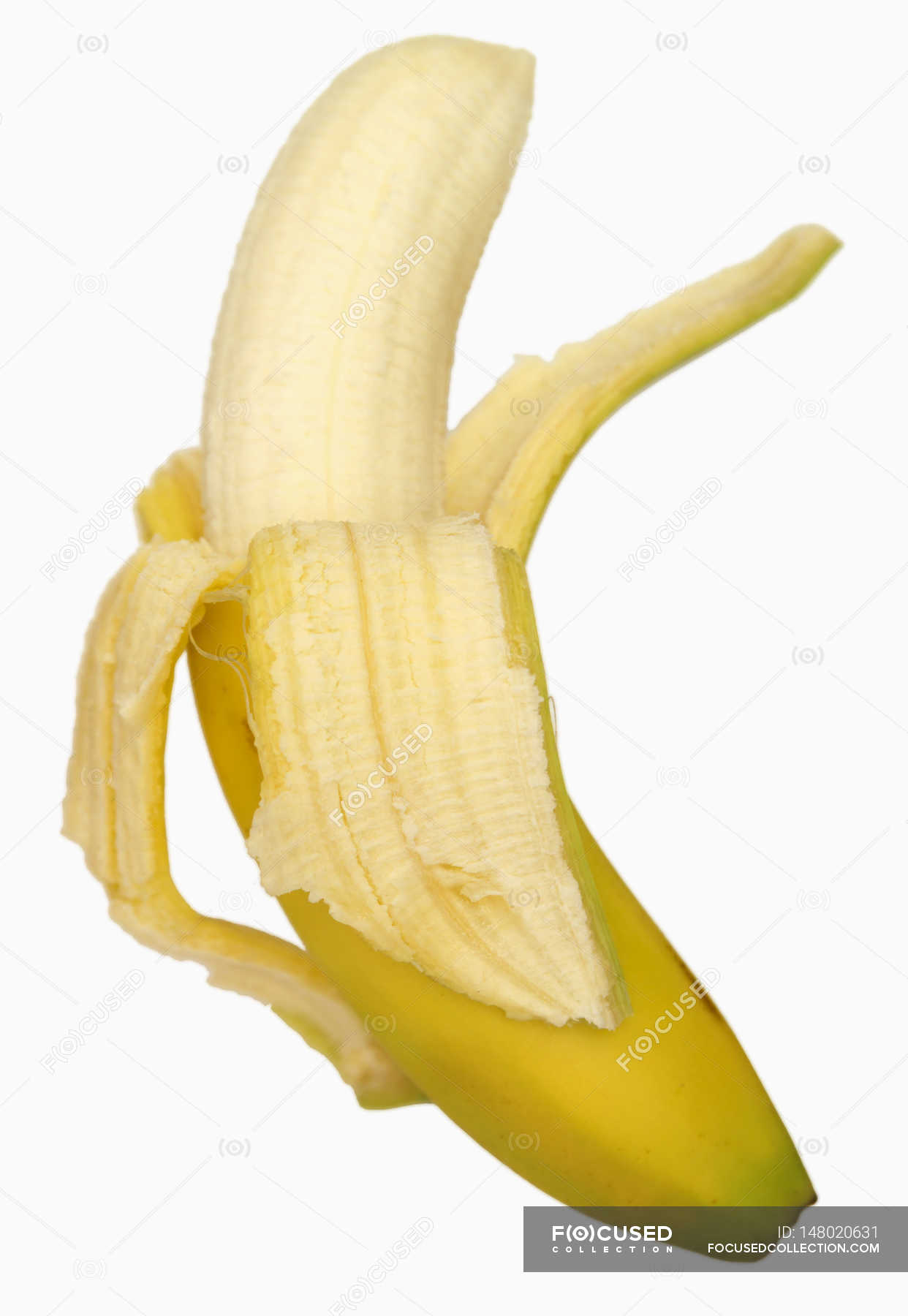 half peeled banana