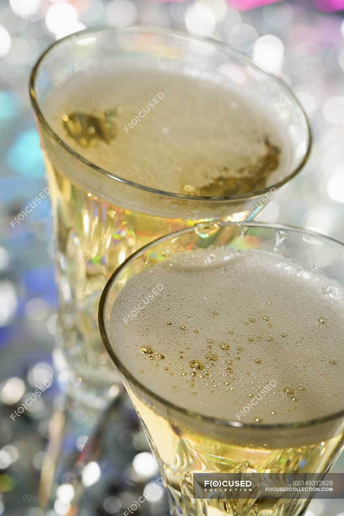 Elegant glasses of champagne — gourmet, color - Stock Photo | #149312628