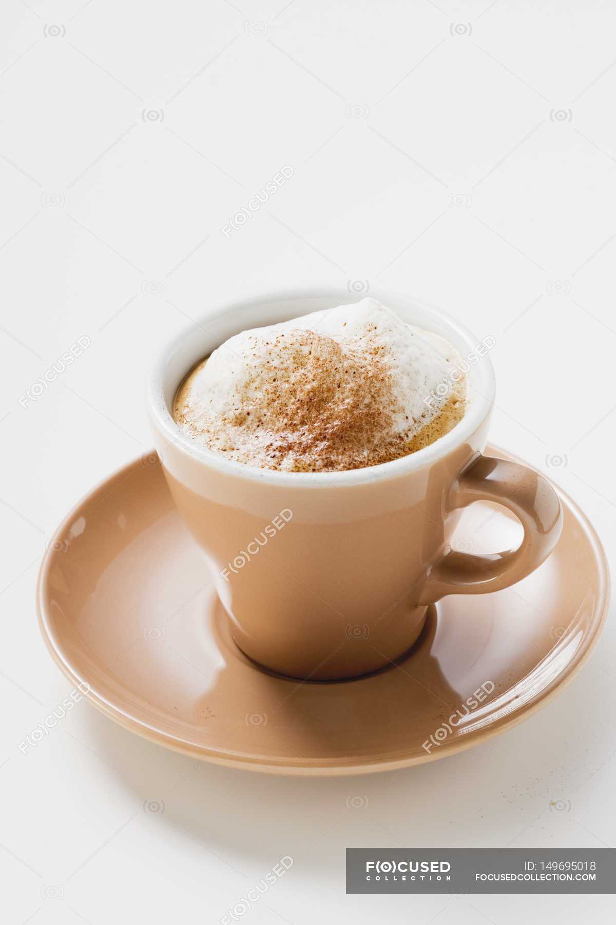 Tazza di cappuccino con schiuma di latte a — tazza di caffè, Liquido - Stock  Photo