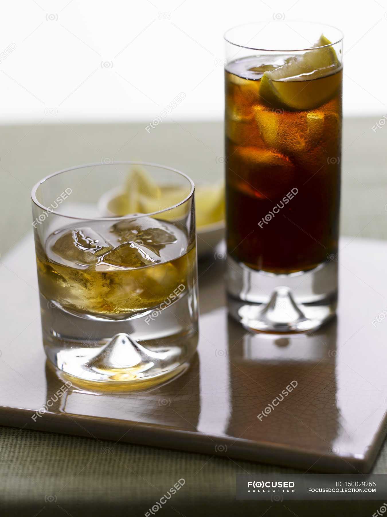 Whiskey and a Cuba Libre — liquid, view - Stock Photo | #150029266